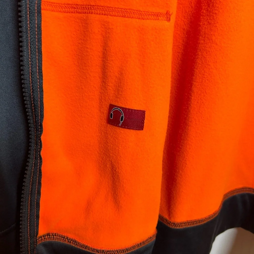 Hoodie Sweatshirt Russell Boys XXL (18) Full Zip Orange/Black Jacket-NWOT